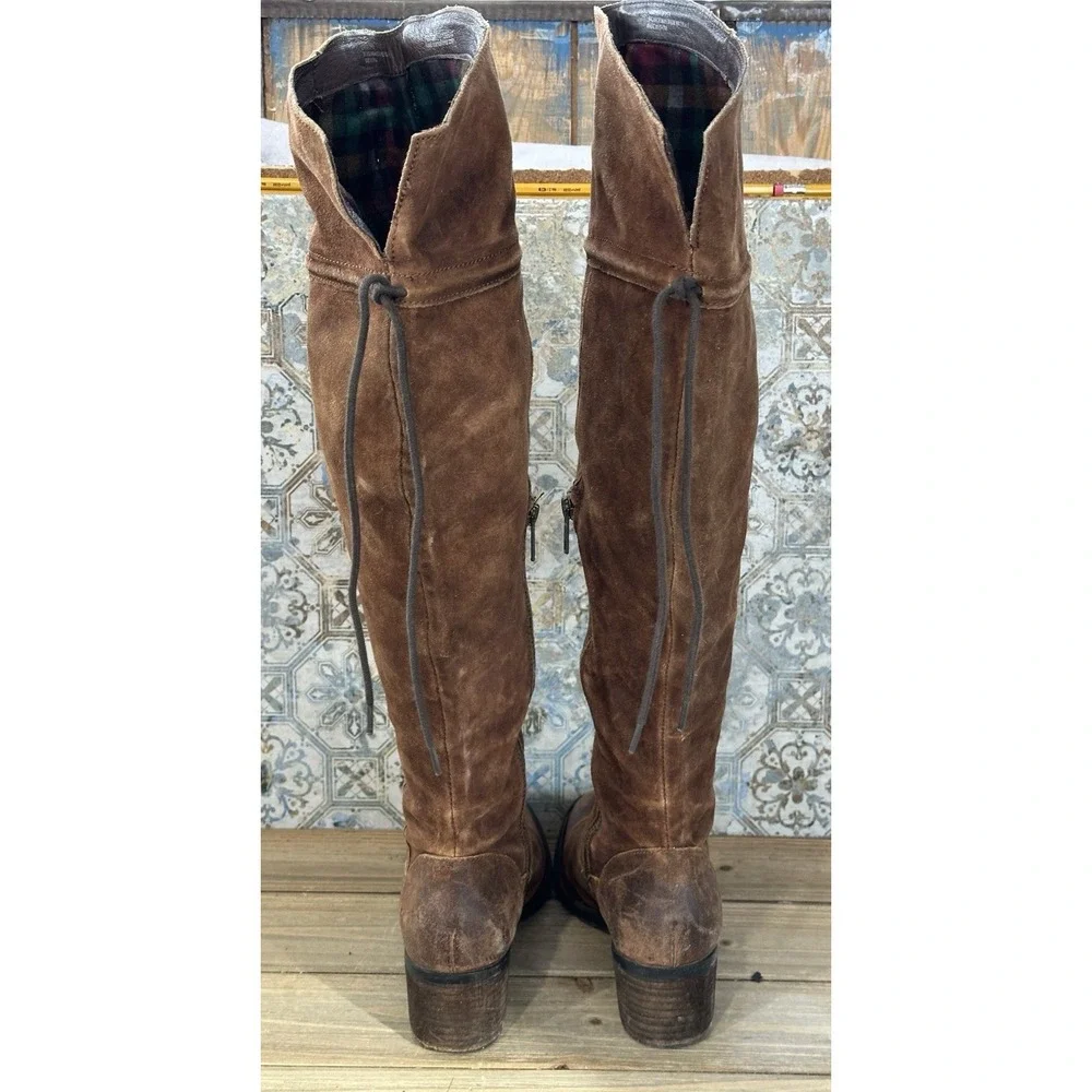 Born Over Knee Suede Boots BOHO Women's Caramel Brown Sz 7 M